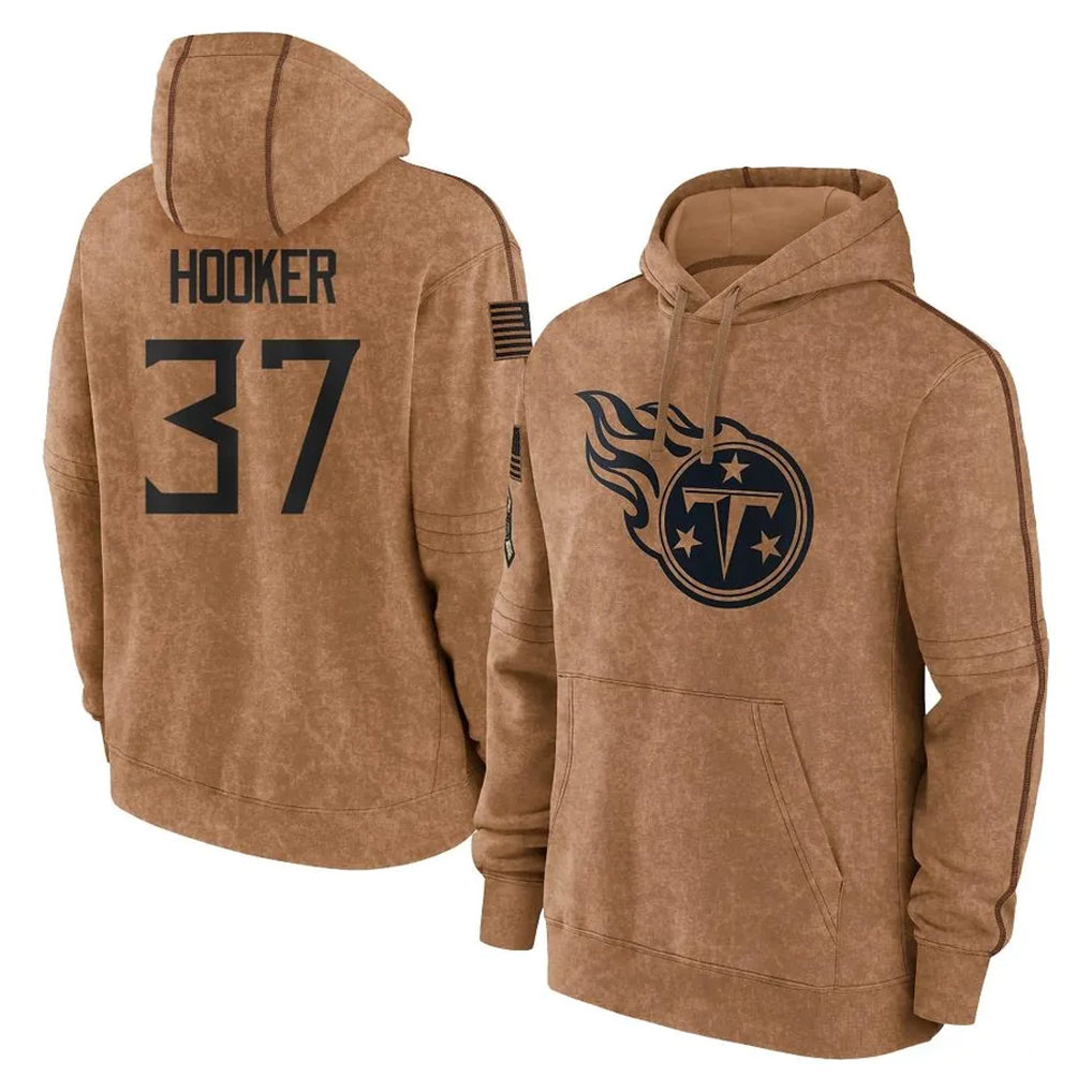 T.Titans #37 Amani Hooker Player Brown Salute To Service Club Pullover Hoodies Home Game Ldoa Stitched Jerseys