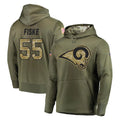 LA.Rams #55 Braden Fiske Player Olive Salute to Service Pullover Hoodies Home Game Ldoa Stitched Jerseys