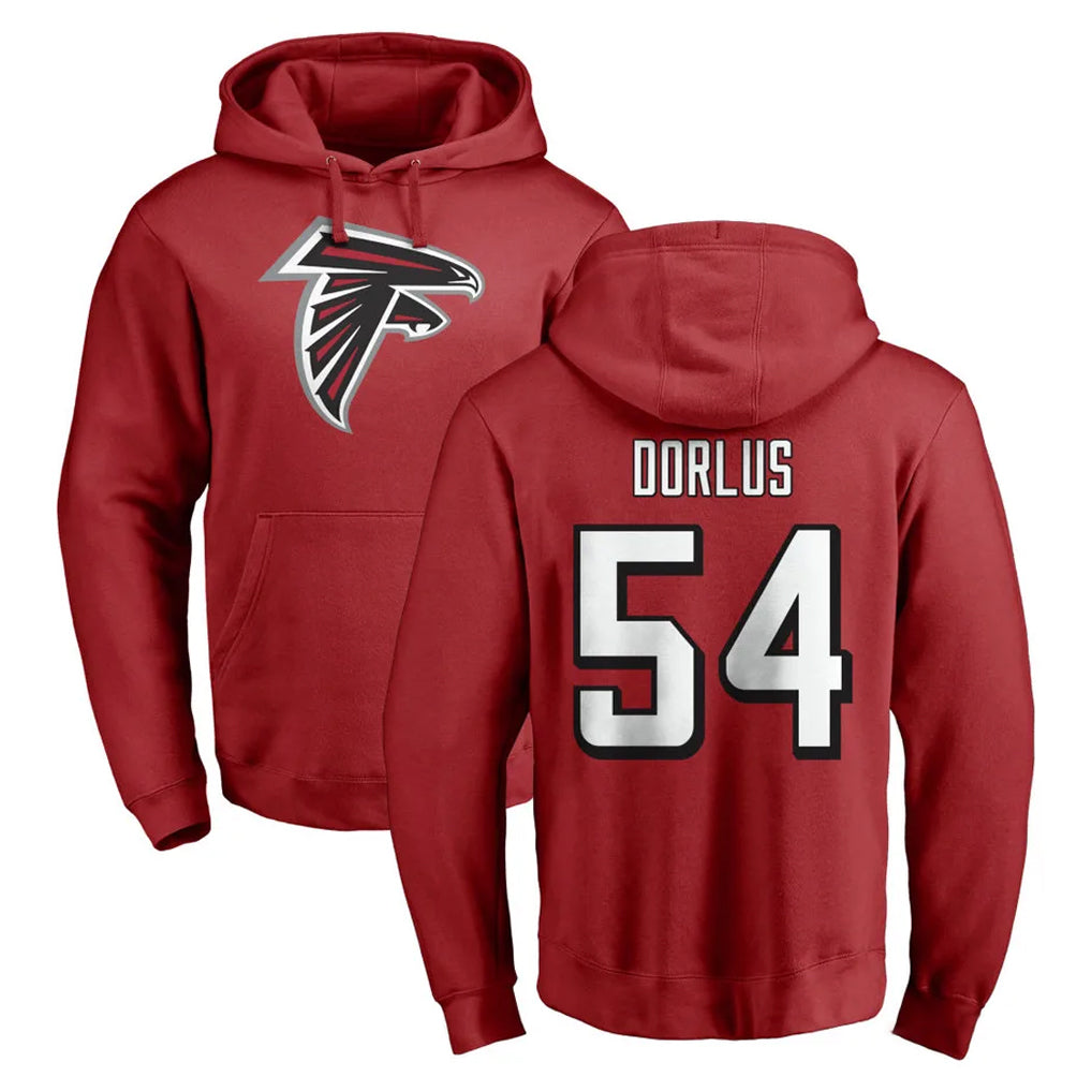 A.Falcons #54 Brandon Dorlus Player Red Pullover Hoodies Home Game Ldoa Stitched Jerseys