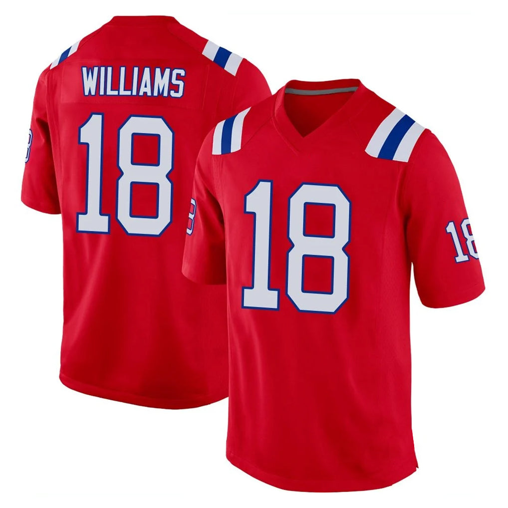 NE.Patriots #18 Kyle Williams Player Red Home Game Ldoa Stitched Jerseys