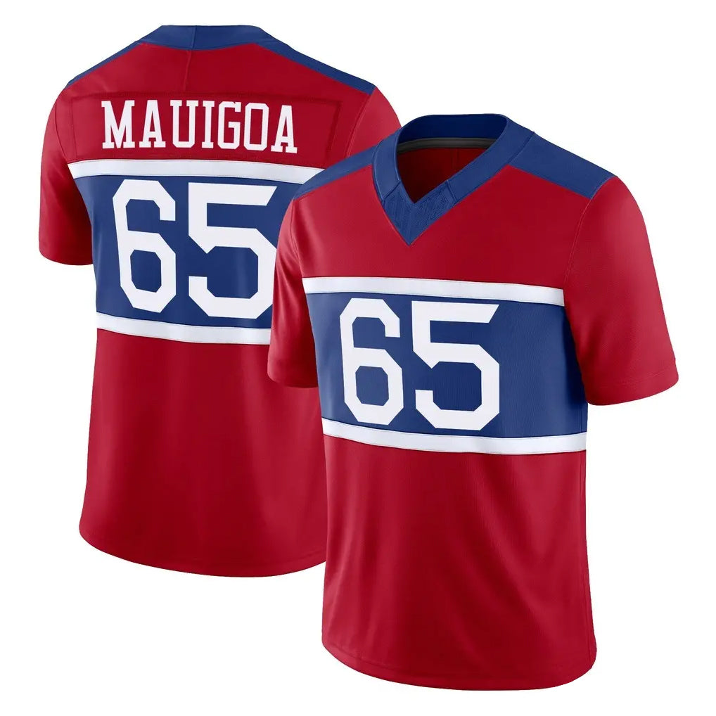 NY.Giants #65 Francis Mauigoa Player Red Century Vapor F.U.S.E. Home Game Ldoa Stitched Jerseys