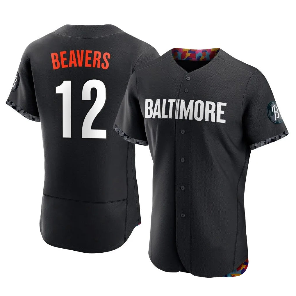 B.Orioles #12 Dylan Beavers Player Black City Connect Limited Elite Home Game Ldoa Stitched Jerseys