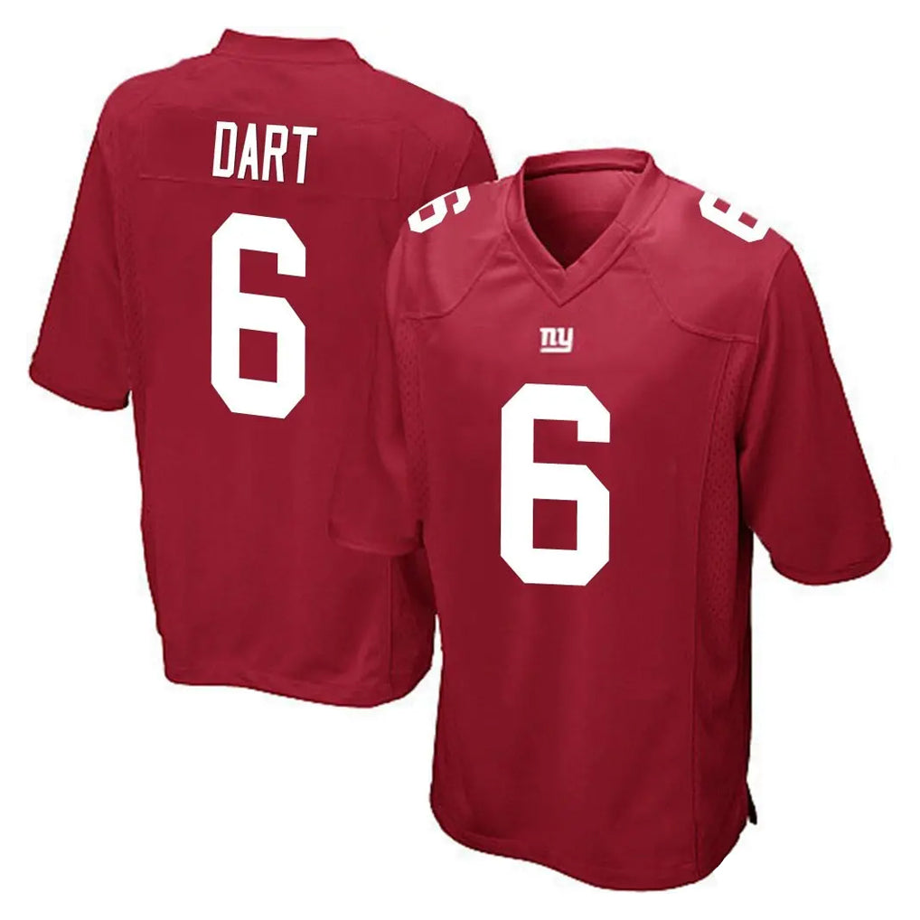 NY.Giants #6 Jaxson Dart Player Red Home Game Ldoa Stitched Jerseys