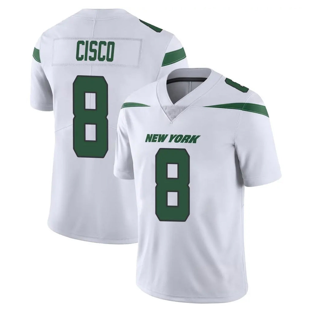 NY.Jets #8 Andre Cisco Player White Spotlight Limited Vapor Home Game Ldoa Stitched Jerseys