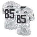 SF.49ers #85 George Kittle Player Arctic Camo Limited Salute To Service Home Game Ldoa Stitched Jerseys