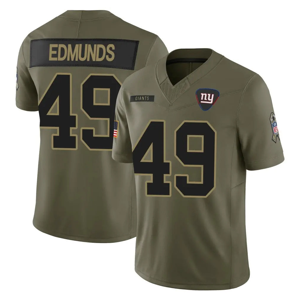 NY.Giants #49 Tremaine Edmunds Player Olive 2025 Salute To Service Limited Ldoa Stitched Jerseys