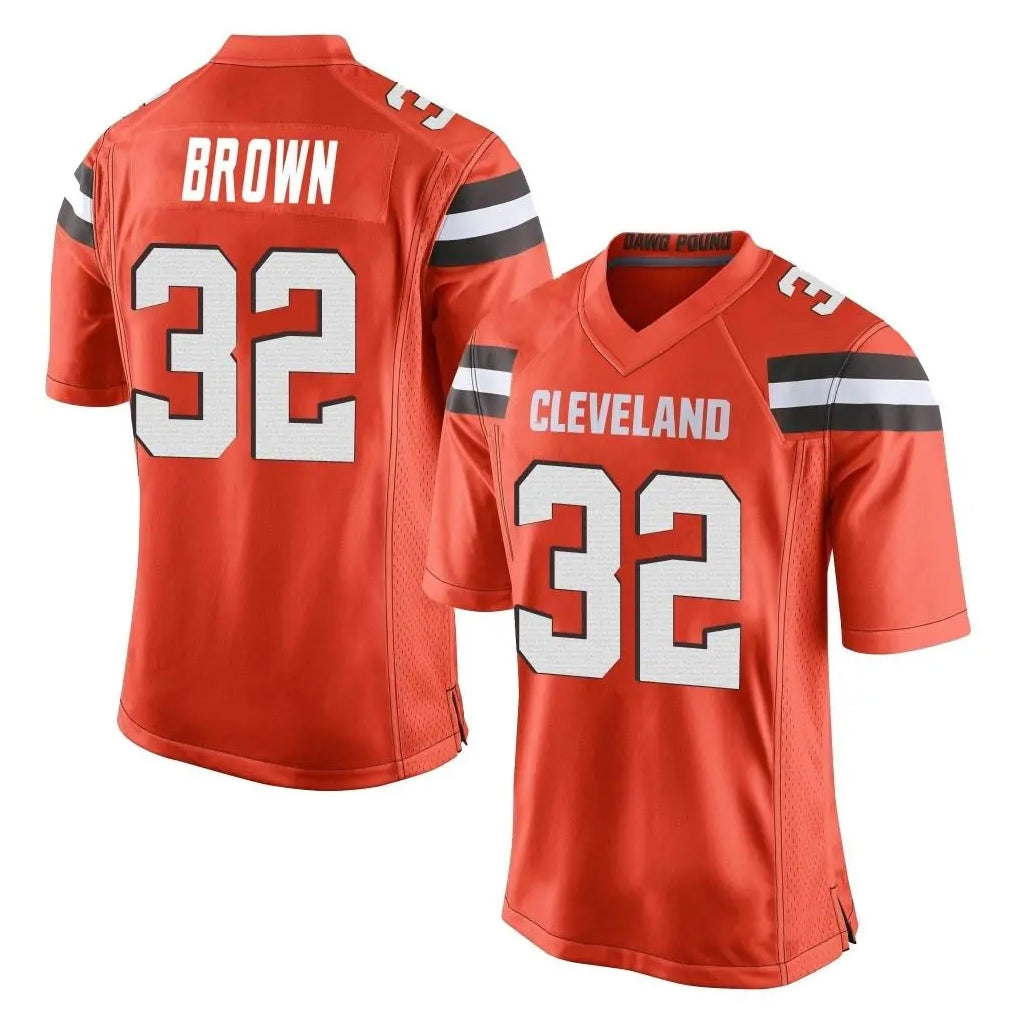 C.Browns #32 Jim Brown Player Orange Vapor Limited Home Game Ldoa Stitched Jerseys