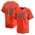 B.Orioles #12 Dylan Beavers Player Orange Limited Home Game Ldoa Stitched Jerseys
