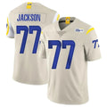 LA.Rams #77 Alaric Jackson Player Bone Limited Vapor Home Game Ldoa Stitched Jerseys