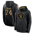 LV.Raiders #74 Kolton Miller Player Black Salute to Service Hoodies Limited Game Ldoa Stitched Jerseys