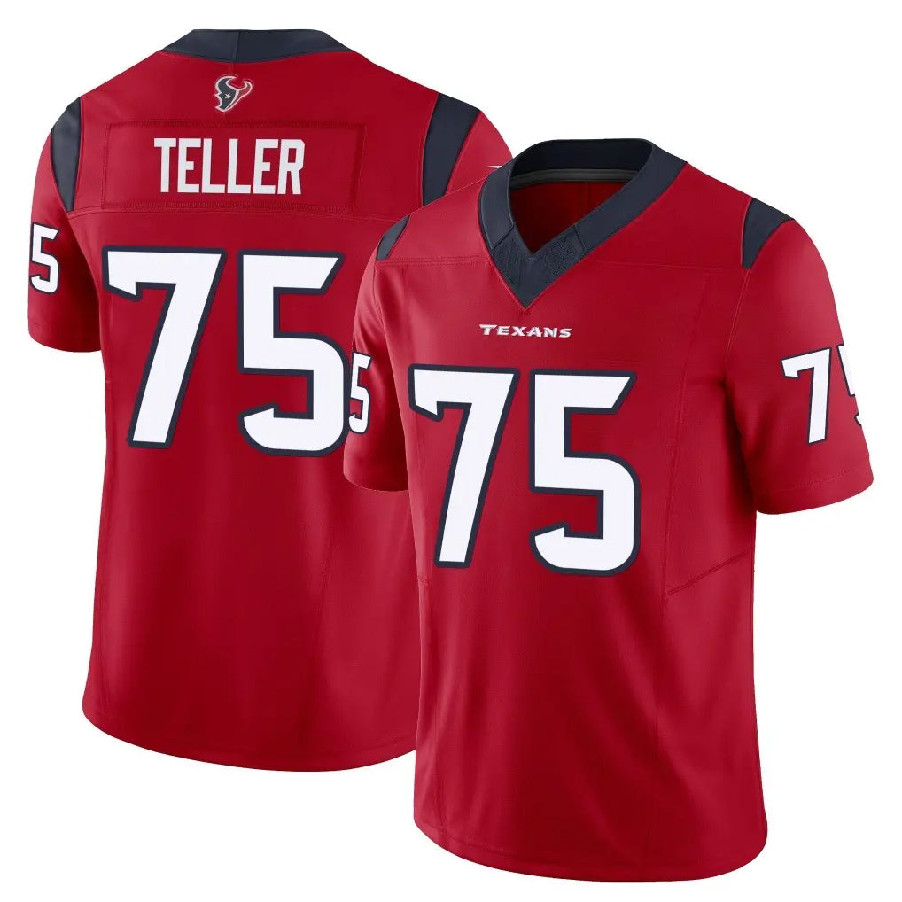 H.Texans #75 Wyatt Teller Player Red Limited Vapor F.U.S.E. Home Game Ldoa Stitched Jerseys