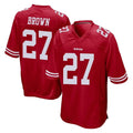 SF.49ers #27 Ji'Ayir Brown Player Red Home Game Ldoa Stitched Jerseys