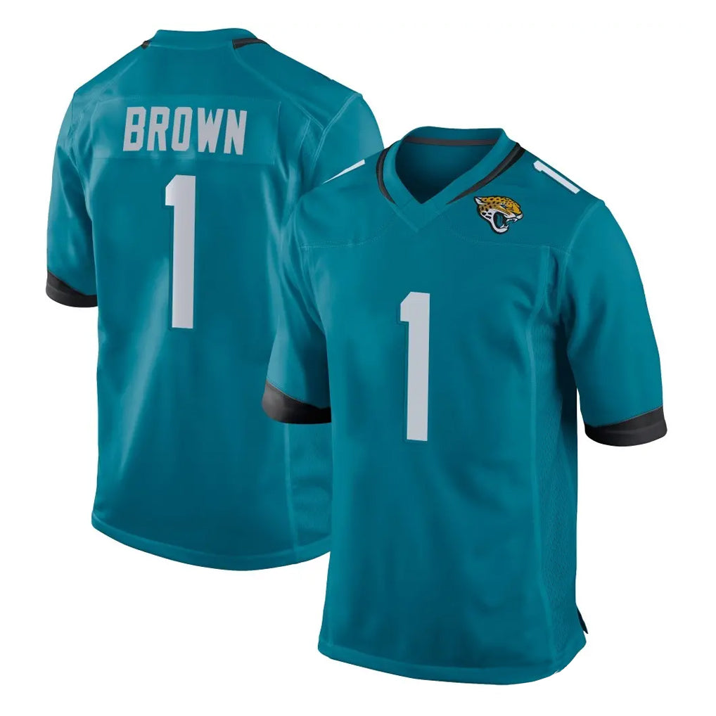 J.Jaguars #1 Montaric Brown Player Teal Home Game Ldoa Stitched Jerseys