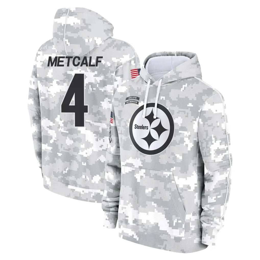 P.Steelers #4 DK Metcalf Player Arctic Camo Limited Salute to Service Pullover Hoodies Game Ldoa Stitched Jerseys