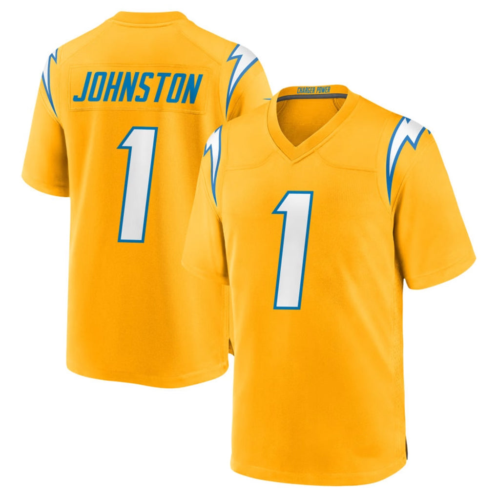 LA.Chargers #1 Quentin Johnston Player Gold Home Game Ldoa Stitched Jerseys
