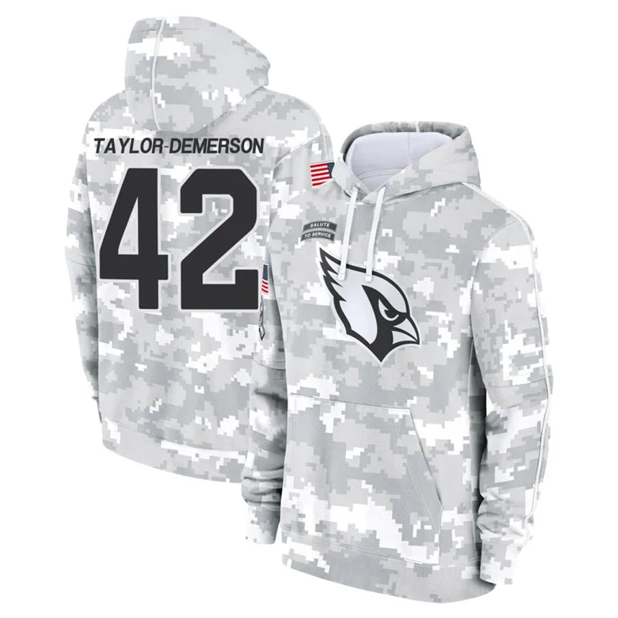 A.Cardinals #42 Dadrion Taylor-Demerson Player Camo Salute to Service Hoodies Ldoa Stitched Jerseys