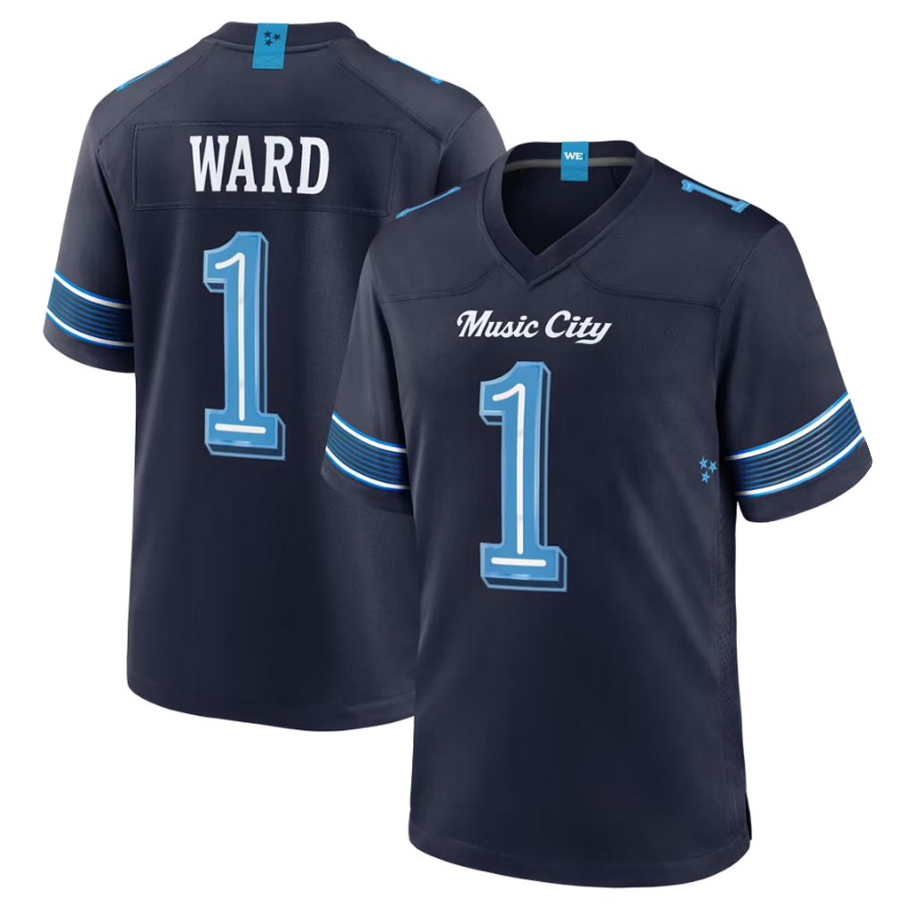 T.Titans #1 Cam Ward Player Navy 2026 Rivalries Collection Home Game Ldoa Stitched Jerseys