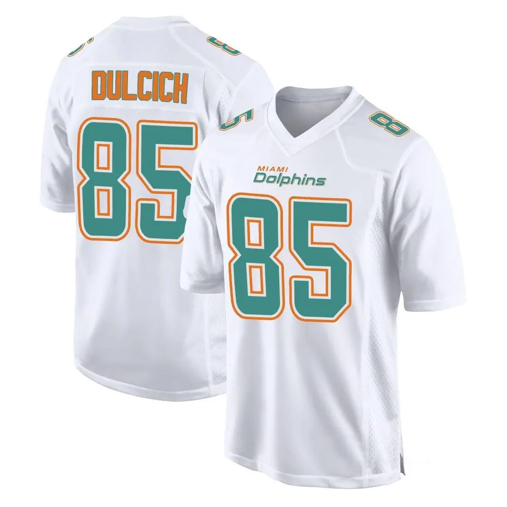 M.Dolphins #85 Greg Dulcich Player White Fashion Home Game Ldoa Stitched Jerseys