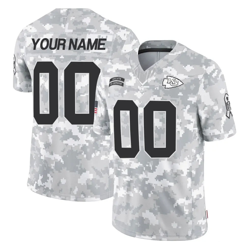 Custom KC.Chiefs Arctic Camo Salute To Service Limited Game Any Name & Numbers Ldoa Stitched Jerseys