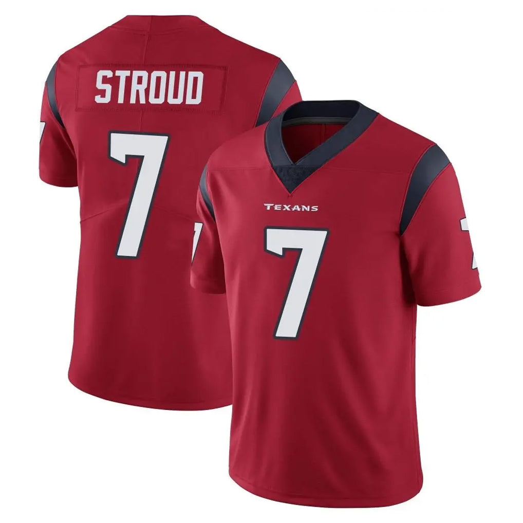 H.Texans #7 CJ Stroud Player Red Limited Vapor Untouchable Home Game Ldoa Stitched Jerseys