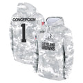 C.Browns #1 KC Concepcion Player Arctic Camo Salute to Service Hoodies Limited Game Ldoa Stitched Jerseys