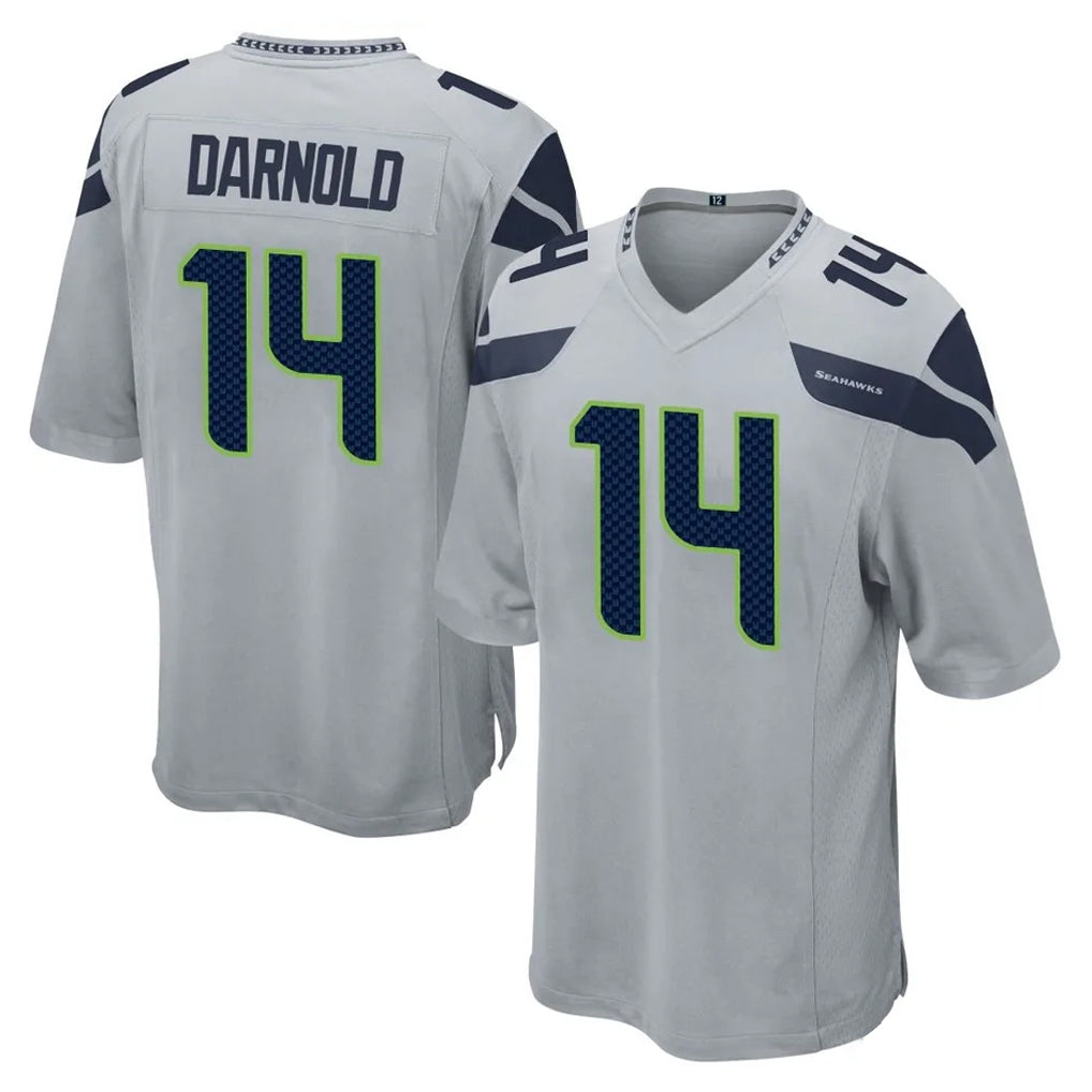 S.Seahawks #14 Sam Darnold Player Gray Home Game Ldoa Stitched Jerseys