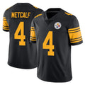 P.Steelers #4 DK Metcalf Player Black Limited Color Rush Home Game Ldoa Stitched Jerseys