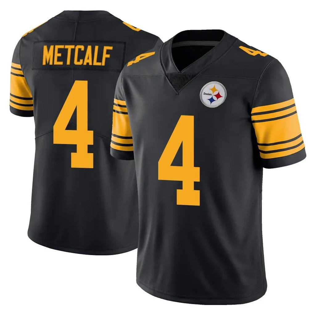 P.Steelers #4 DK Metcalf Player Black Limited Color Rush Home Game Ldoa Stitched Jerseys