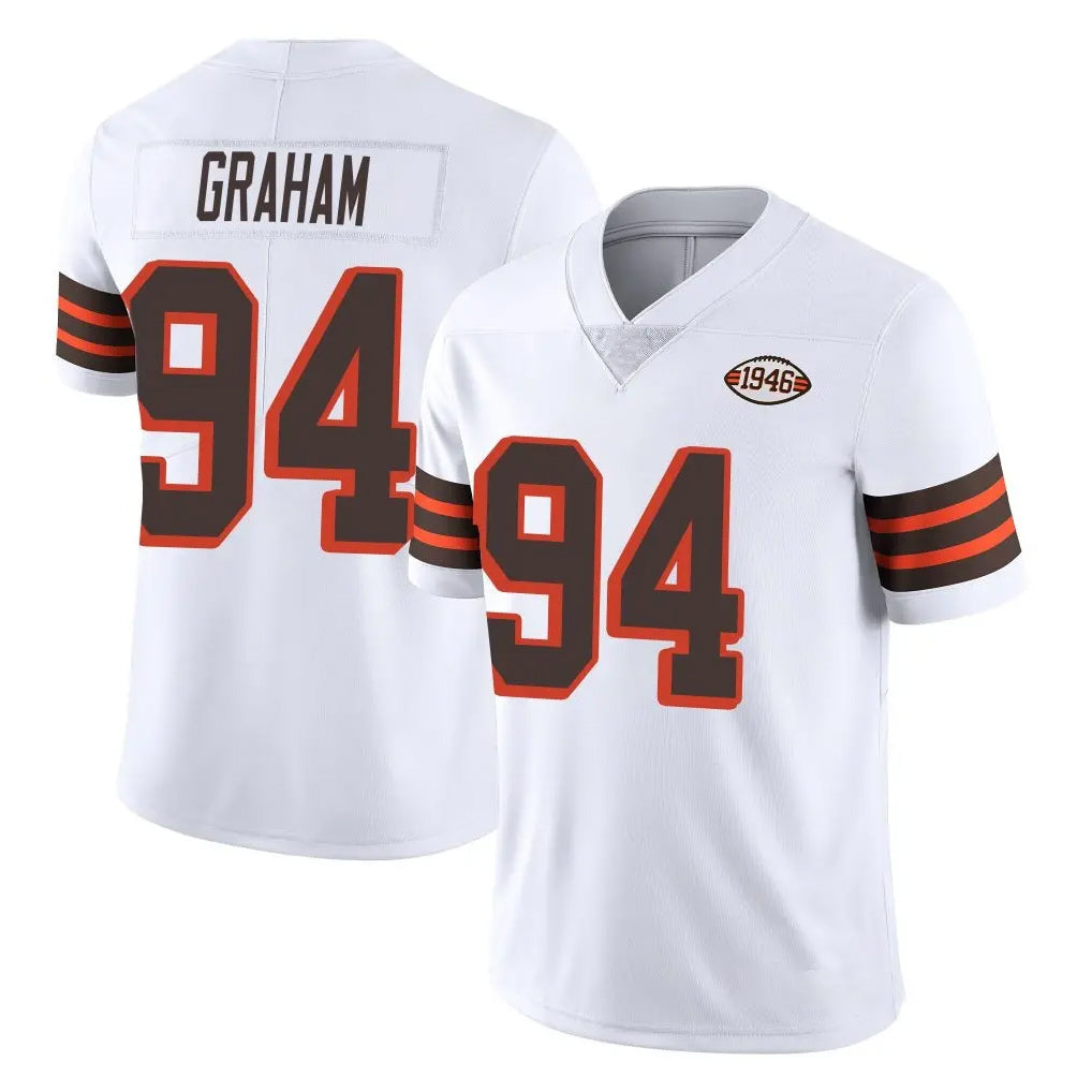 C.Browns #94 Mason Graham Player White Limited  Vapor 1946 Collection Alternate Game Ldoa Stitched Jerseys