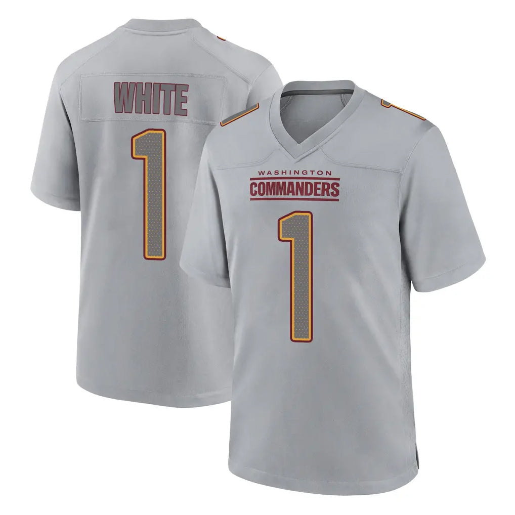 W.Commanders #1 Rachaad White Player Gray Atmosphere Fashion Home Game Ldoa Stitched Jerseys