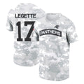 C.Panthers #17 Xavier Legette Player Arctic Camo Salute to Service T-Shirt Hoodies Ddoa Ldoa Stitched Jerseys