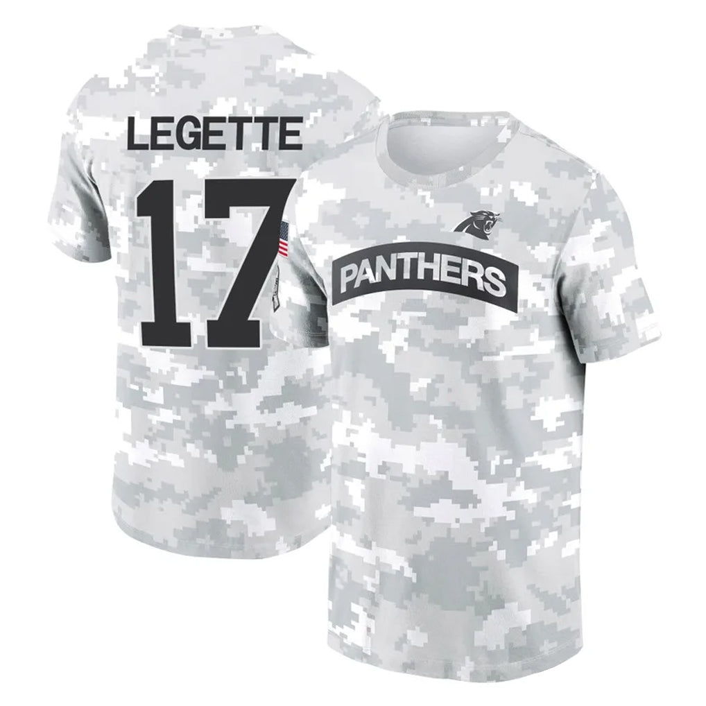 C.Panthers #17 Xavier Legette Player Arctic Camo Salute to Service T-Shirt Hoodies Ddoa Ldoa Stitched Jerseys