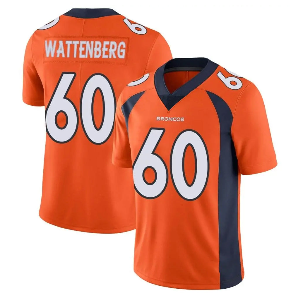 D.Broncos #60 Luke Wattenberg Player Orange Color Vapor Untouchable Limited Game Ldoa Stitched Jerseys