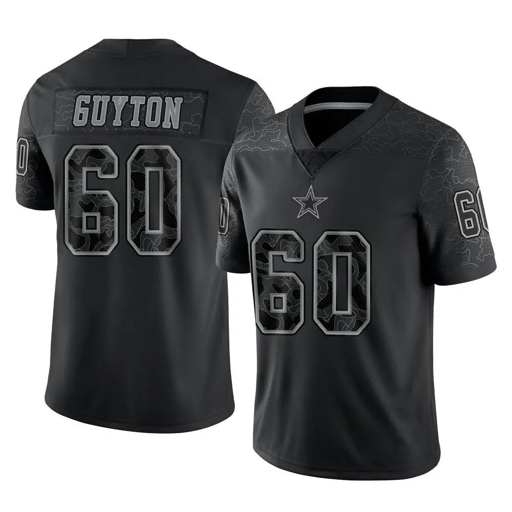 D.Cowboys #60 Tyler Guyton Player Black Limited Reflective Home Game Kdoa Stitched Jerseys