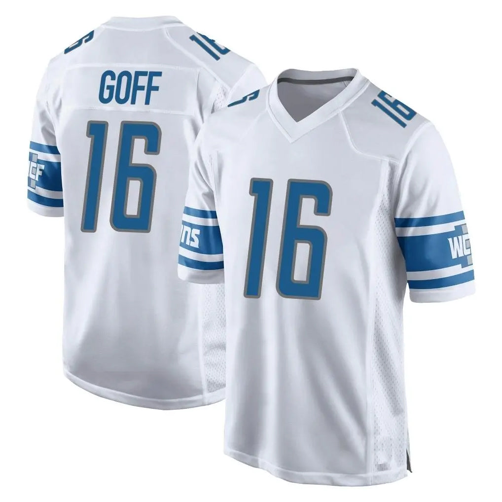 D.Lions #16 Jared Goff Player White Home Game Ldoa Stitched Jerseys