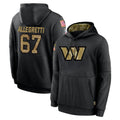 W.Commanders #67 Nick Allegretti Player Black Salute to Service Performance Pullover Hoodies Home Game Ldoa Stitched Jerseys