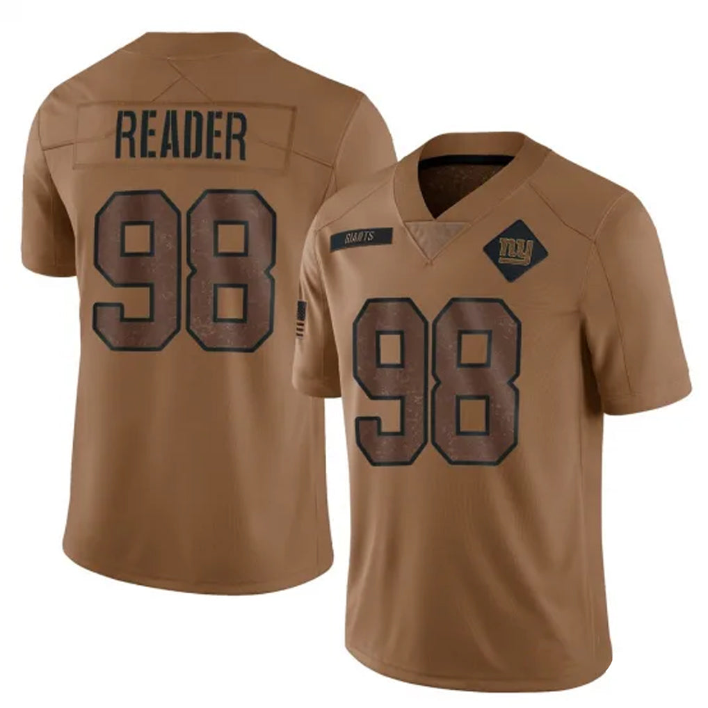 NY.Giants #98 DJ Reader Player Brown Salute To Service Limited Ldoa Stitched Jerseys