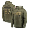 TB.Buccaneers #27 Zyon McCollum Player Olive Salute to Service Pullover Hoodie Home Game Ldoa Stitched Jerseys