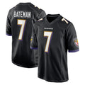 B.Ravens #7 Rashod Bateman Player Black Home Game Ldoa Stitched Jerseys