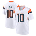 D.Broncos #10 Bo Nix Player White Home Game Ldoa Stitched Jerseys