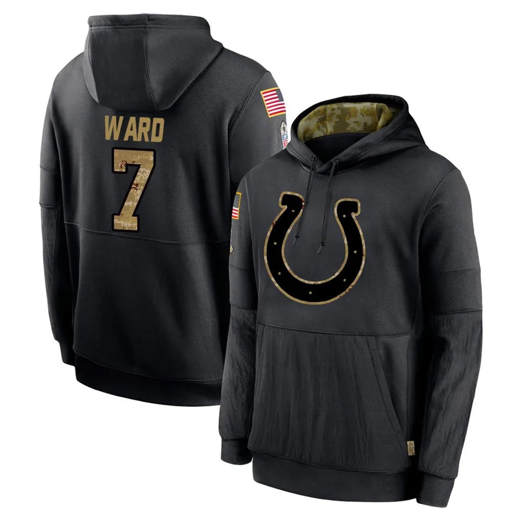 IN.Colts #7 Charvarius Ward Sr. Player Black Salute to Service Hoodies Limited Game Ldoa Stitched Jerseys