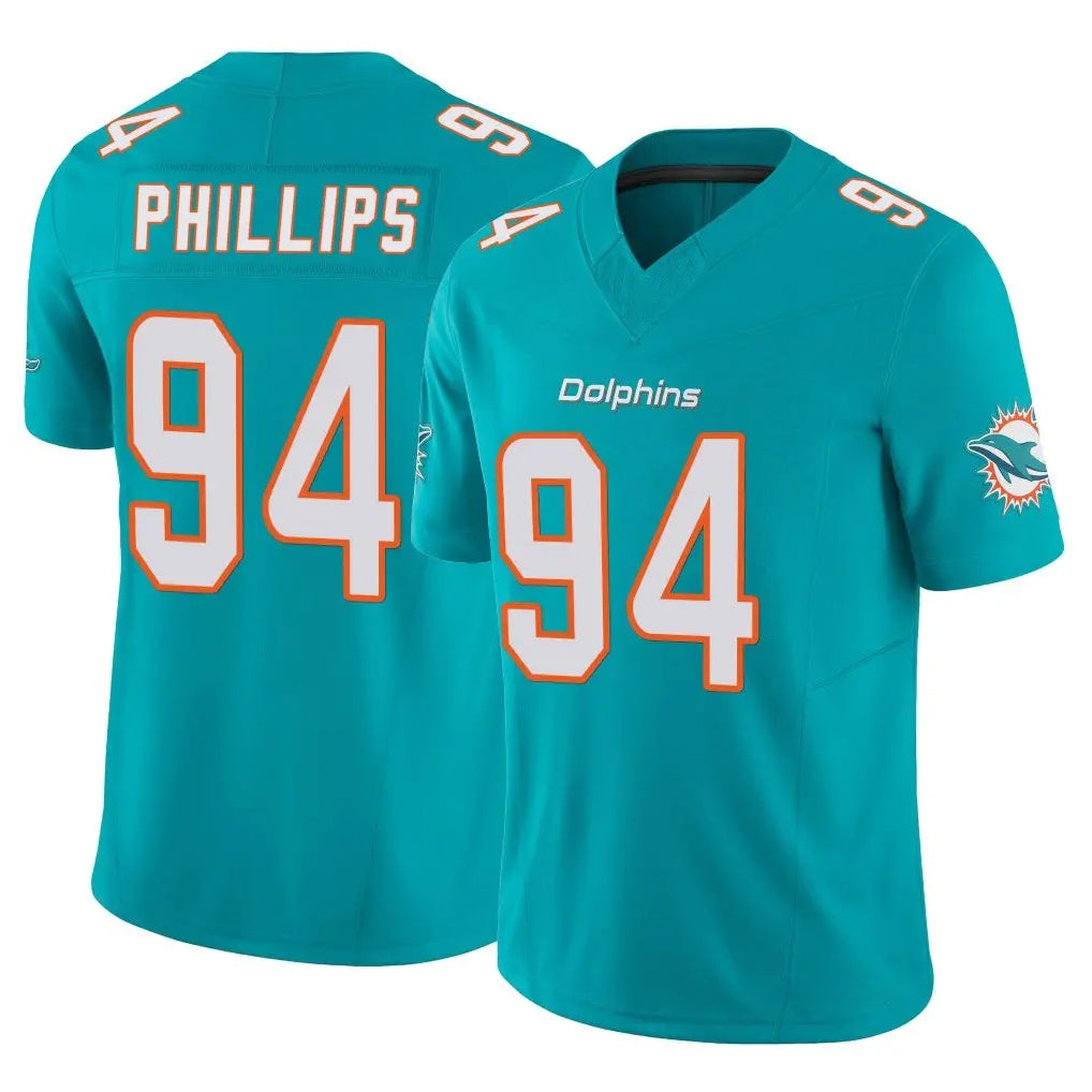 M.Dolphins #94 Jordan Phillips Player Aqua Limited Vapor F.U.S.E. Home Game Ldoa Stitched Jerseys