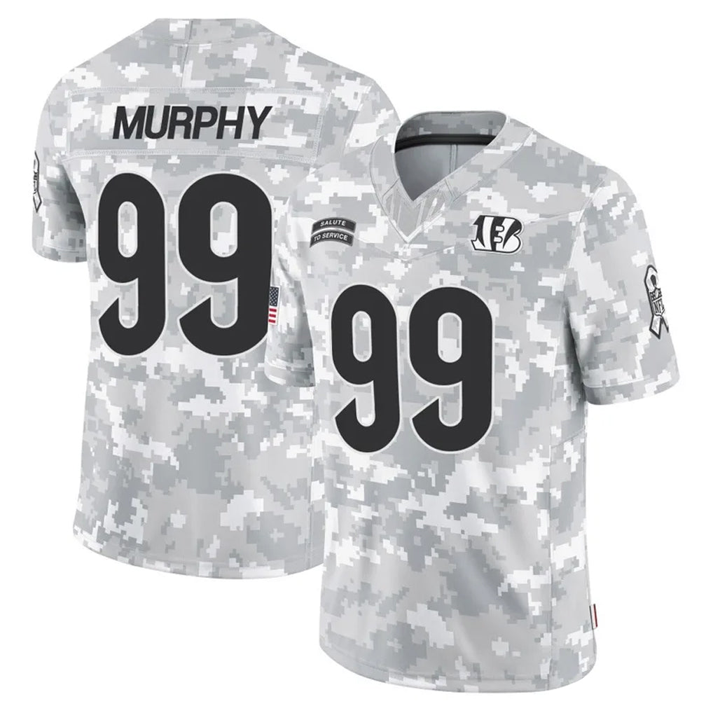 C.Bengals #99 Myles Murphy Player Arctic Camo Salute to Service Limited Ldoa Stitched Jerseys