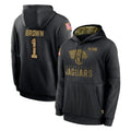 J.Jaguars #1 Montaric Brown Player Black Salute to Service Hoodies Limited Game Ldoa Stitched Jerseys