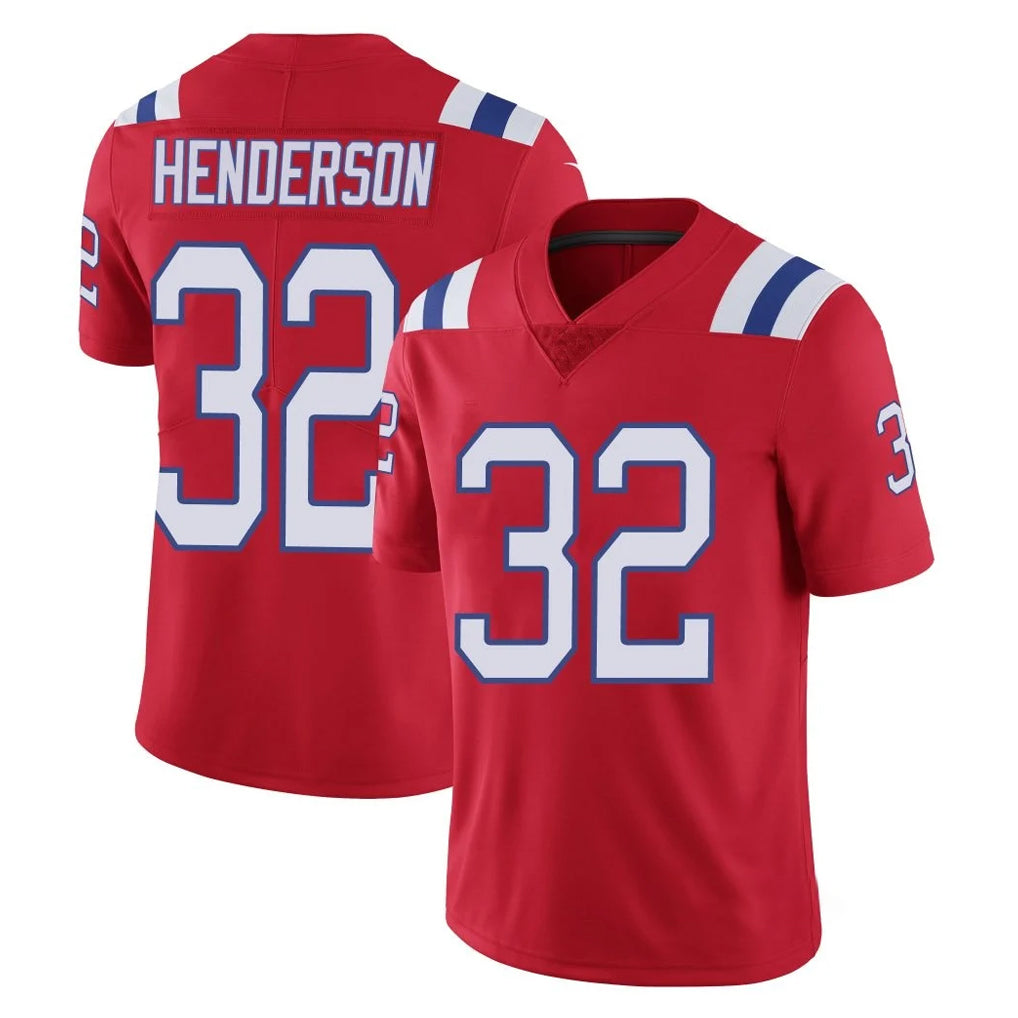 NE.Patriots #32 TreVeyon Henderson Player Red Vapor Untouchable Home Game Ldoa Stitched Jerseys