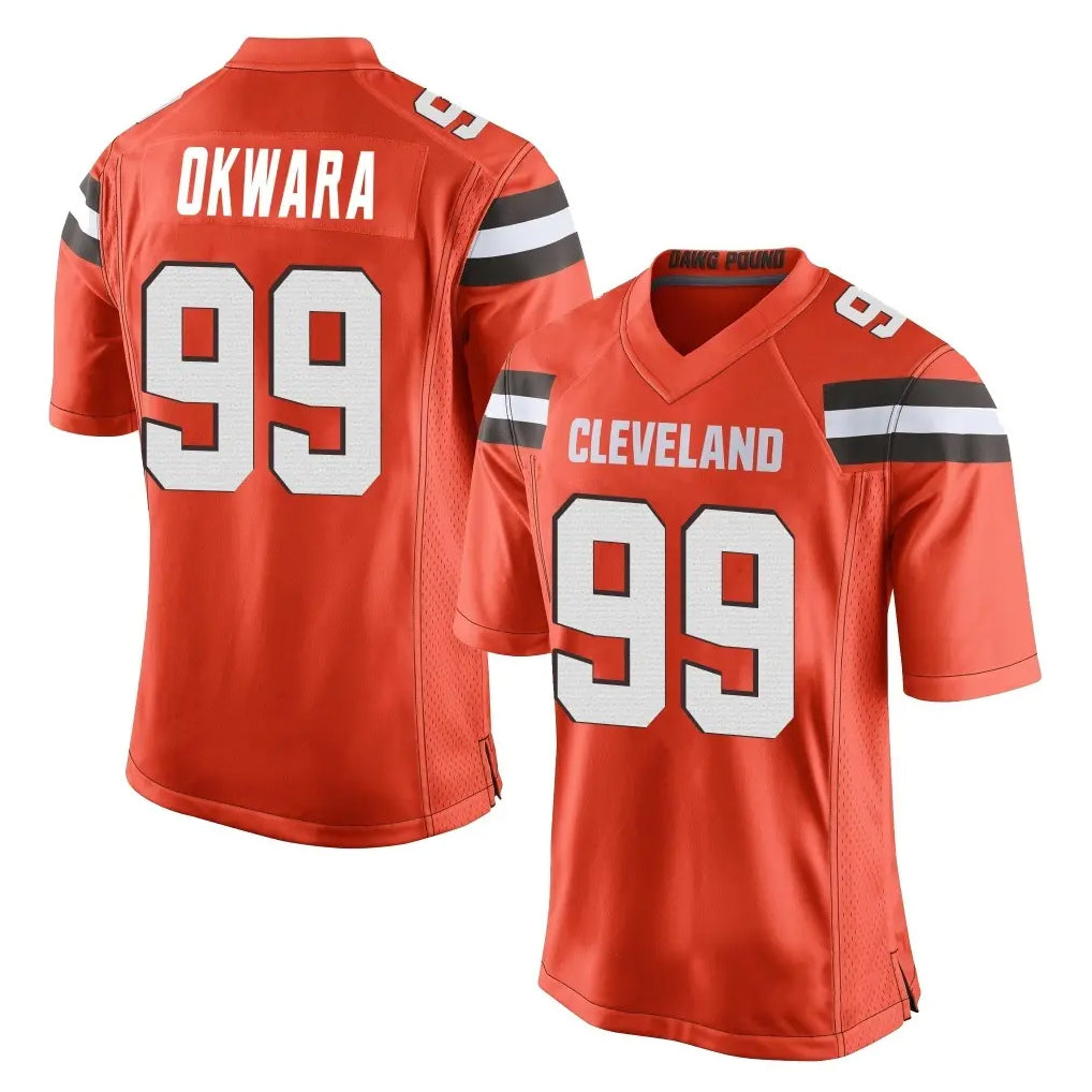 C.Browns #99 Julian Okwara Player Orange Vapor Limited Home Game Ldoa Stitched Jerseys