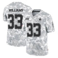 D.Cowboys #33 Javonte Williams Player Arctic Camo Salute to Service Limited Home Game Ldoa Stitched Jerseys