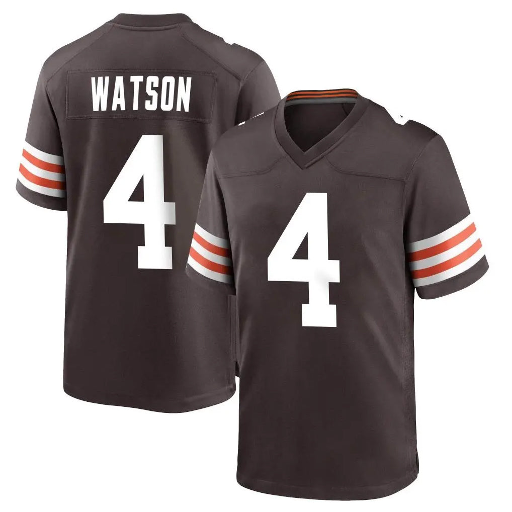 C.Browns #4 Deshaun Watson Player Brown Home Game Ldoa Stitched Jerseys