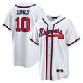 A.Braves #10 Chipper Jones Player White Home Game Ldoa Stitched Jerseys