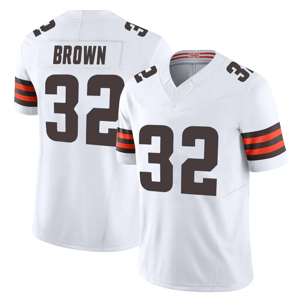 C.Browns #32 Jim Brown Player White Vapor F.U.S.E. Limited Home Game Ldoa Stitched Jerseys